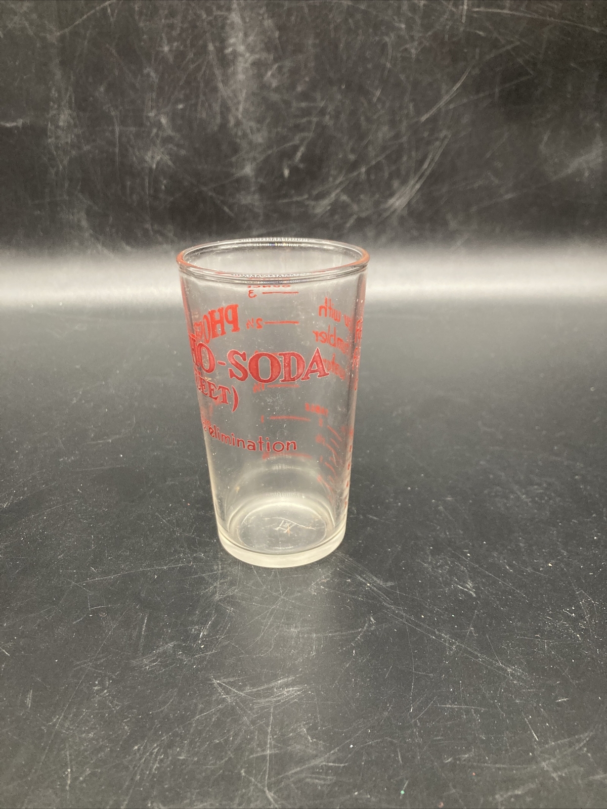 Vintage Fleet Phospho-Soda Buffered Laxative Dose Measurement Glass Hazel Atlas