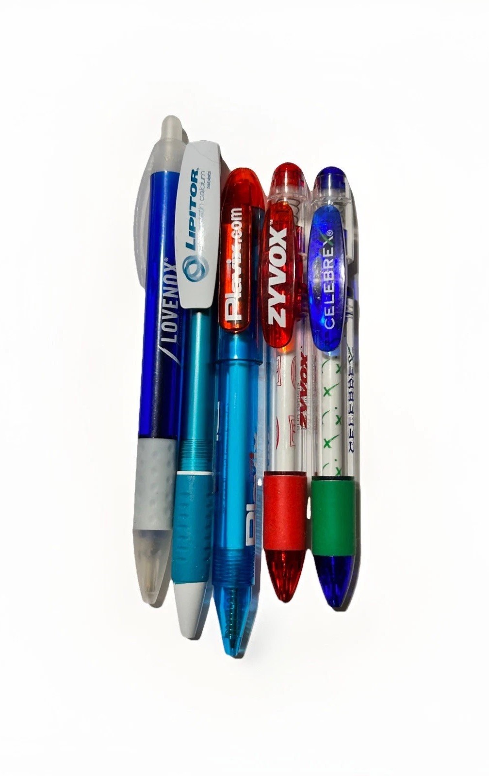 Lot: 5 Drug Rep Pharmacy Advertising Pens; Lovenox Plavix Lipitor Zyvox Celebrex