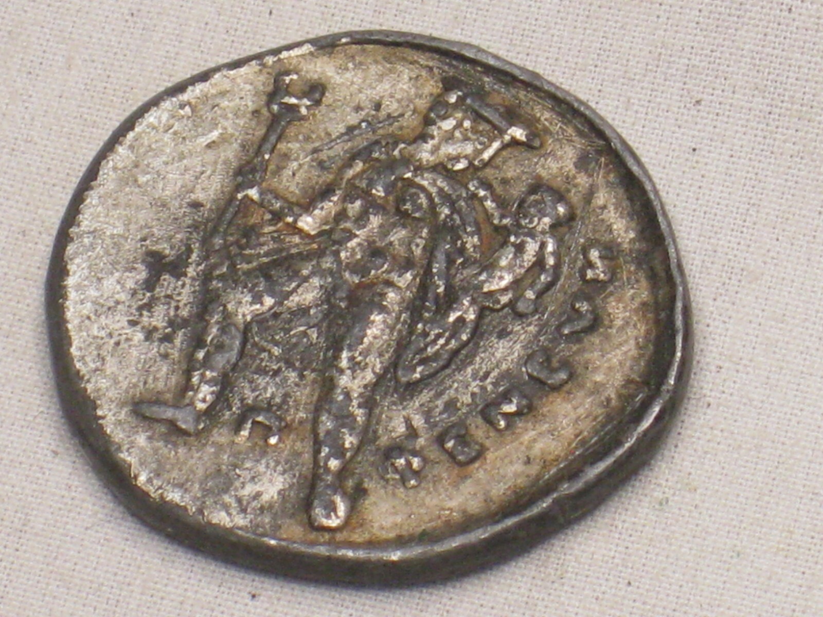 vintage TINACTIN pharmaceutical token ornate old coin metal