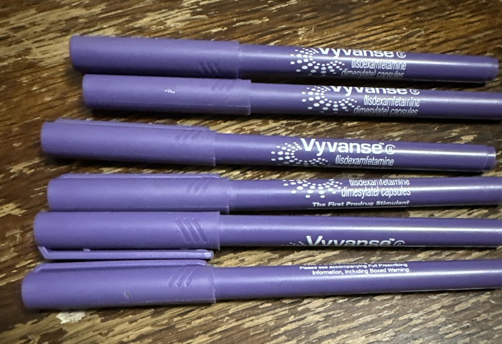 VYVANSE Pharmaceutical Markers Thin Pen Drug Rep Purple Lot Of 6 See All Pic!