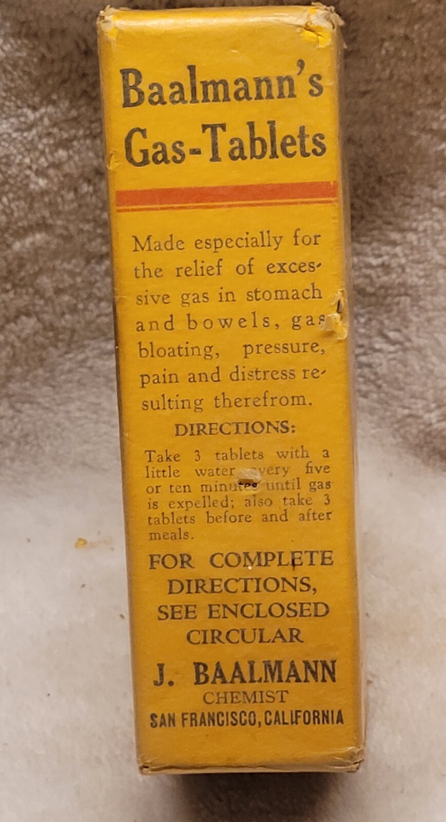 VINTAGE BAALMANN’S GAS TABLETS UNOPENED NICE GRAPHICS ON BOX