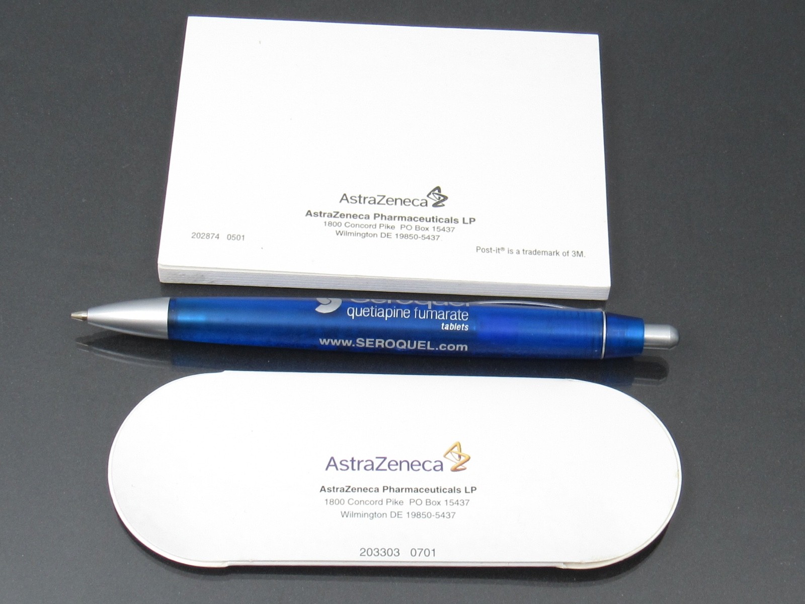 Seroquel Blue PEN, Sticky Notes, Page Flags Drug Rep Pharmaceutical Advertising