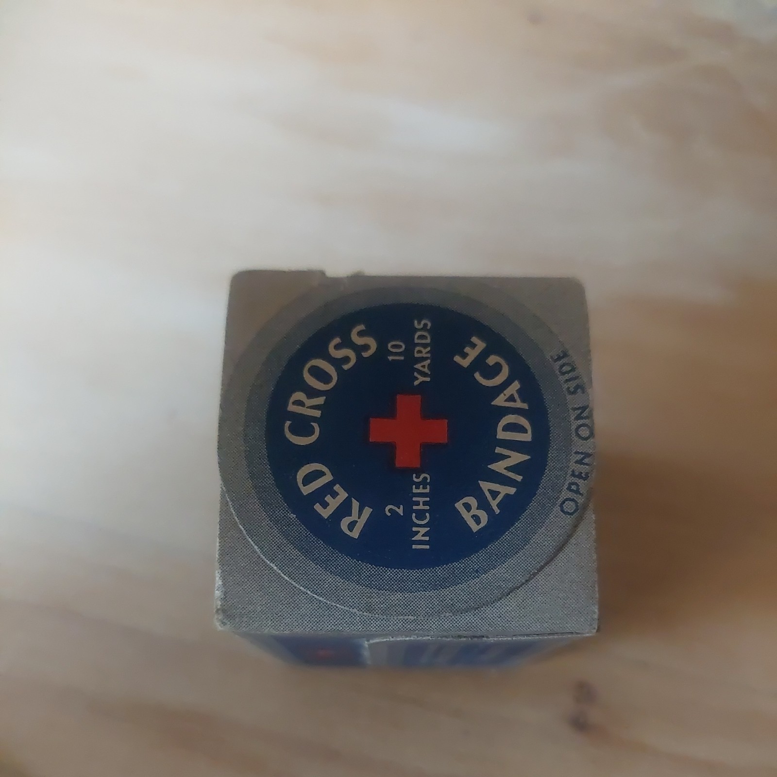 Vtg Red Cross Bandage Medical Original Box Johnson + Johnson Antique