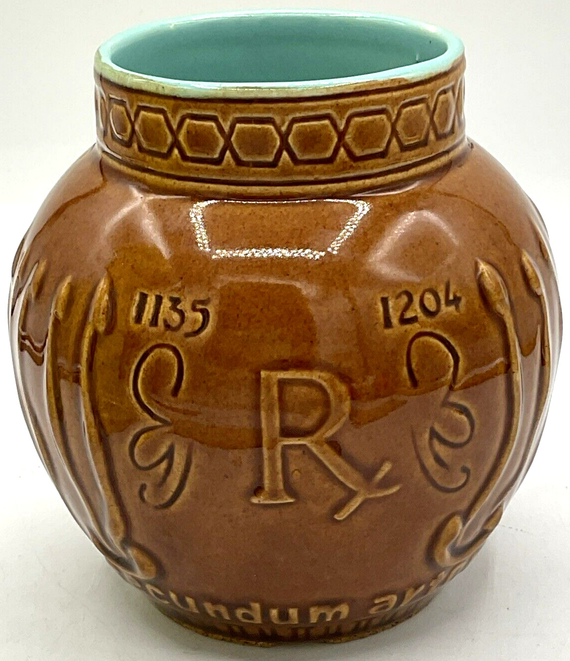 Secundum Artem Schering McCoy Ceramic Rx Apothecary Jar Vase Maimonides