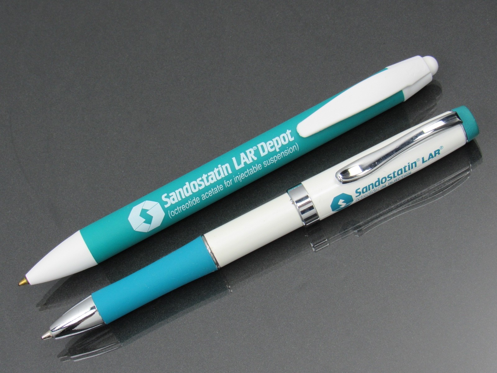 Sandostatin Plastic & Metal PENS Drug Rep Pharmaceutical Promo Advertising
