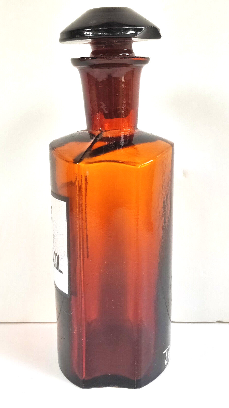 Vintage Glass Apothecary Pharmacy Brown Bottle 250ml SIRUPUS KALII SULFOGUAJACOL