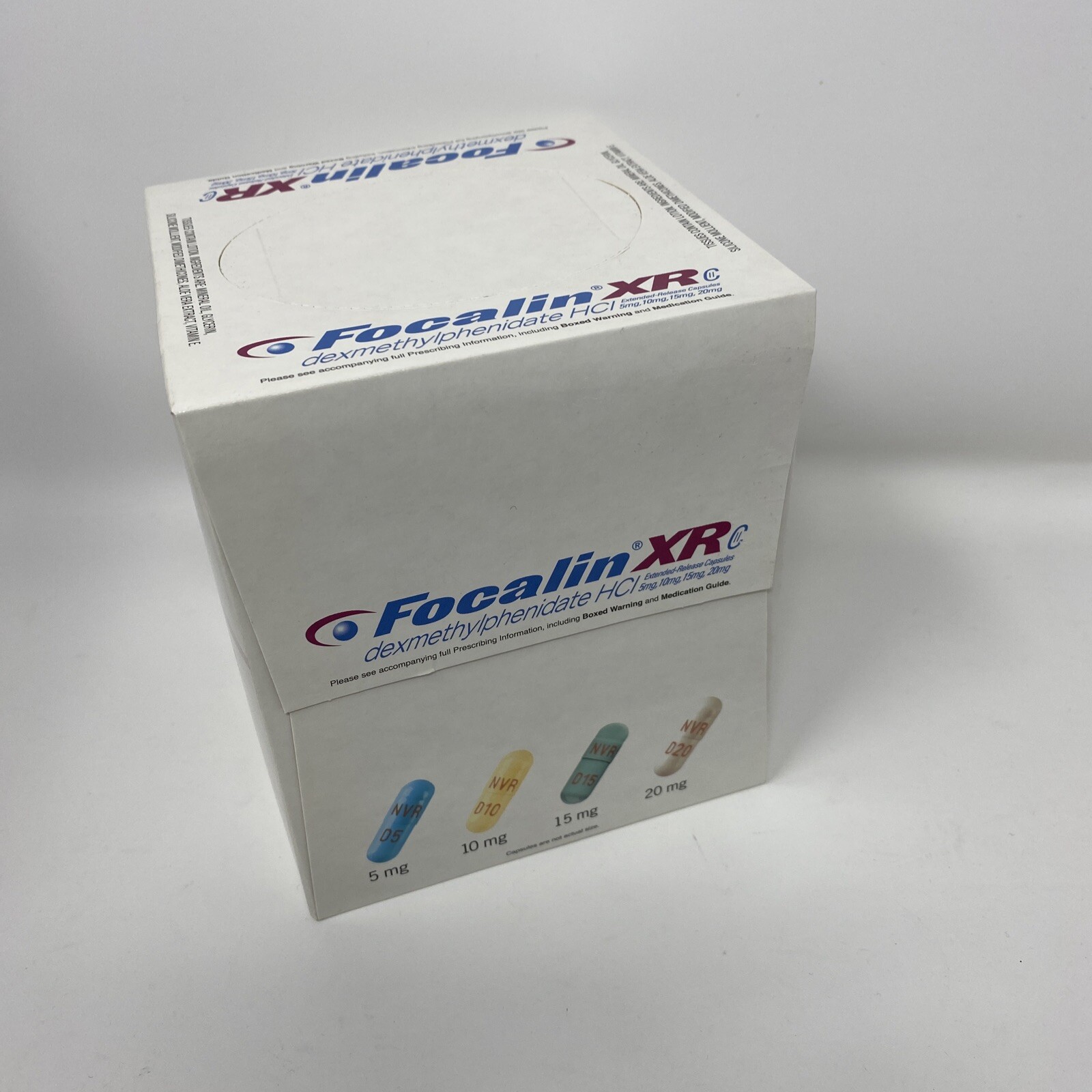 Vintage Focalin XR Tissue Box Pharmaceutical Pharm Rep 2007