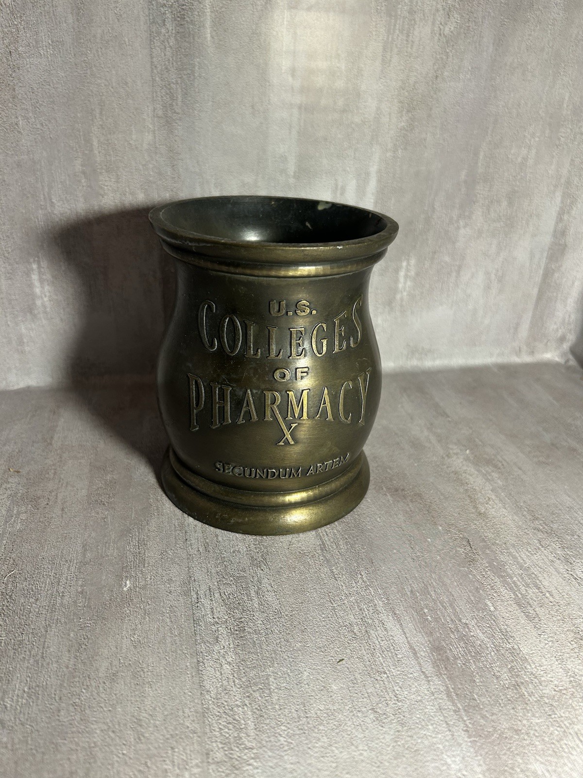 Vintage Schering Brass Mortar College Of Pharmacy Heavy 2001 Z1