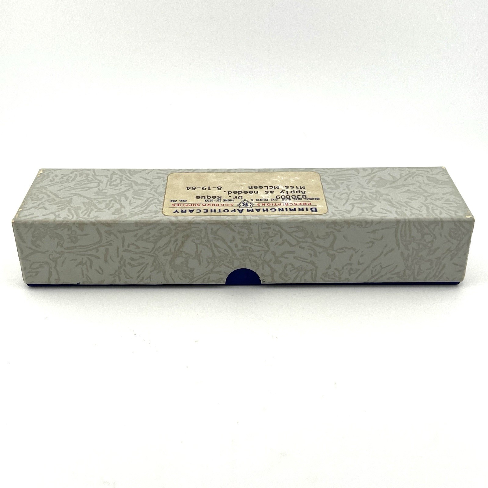 Vintage 1964 Birmingham Apothecary Empty Prescription Box – Birmingham, Alabama