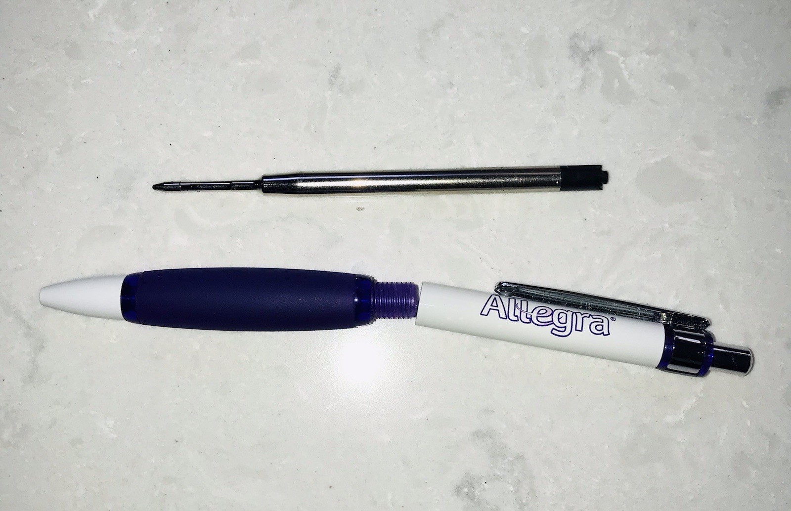 Pharmaceutical Advertising ALLEGRA Drug Rep Paper Mate Click Pen w/ Grip Writes