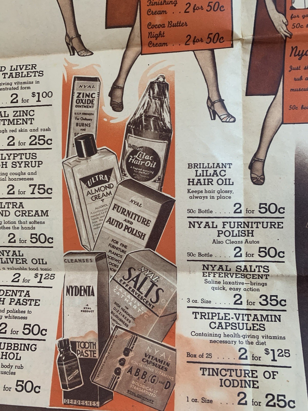 Ashtons Nyal drugstore Ad sale flyer Norway Maine pharmacy 1940s medical beauty