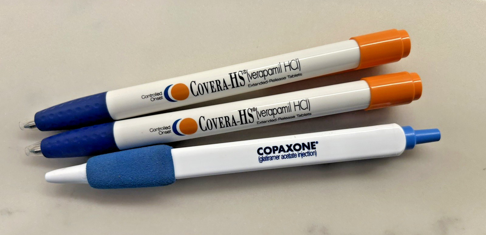 Pharmaceutical Drug Rep Pens Advertising Copaxone Verapamil Lot Of 3 HTF READ*