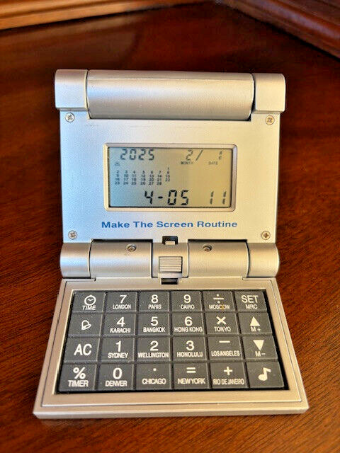“Drug rep AndroGel” travel alarm clock/calculator/timer/with 7Alarms