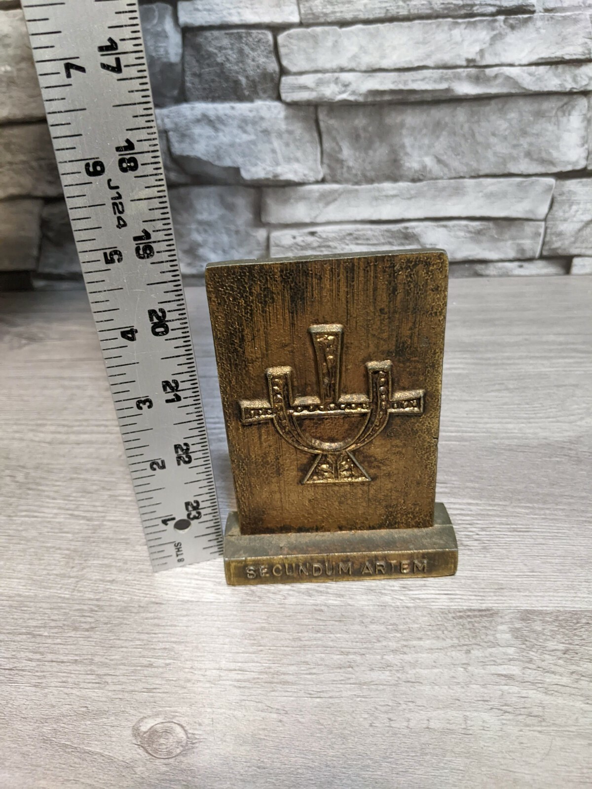 Vintage SECUNDUM ARTEM Pharmacy Tinactin Apothecary Figurine Sculpture Latin