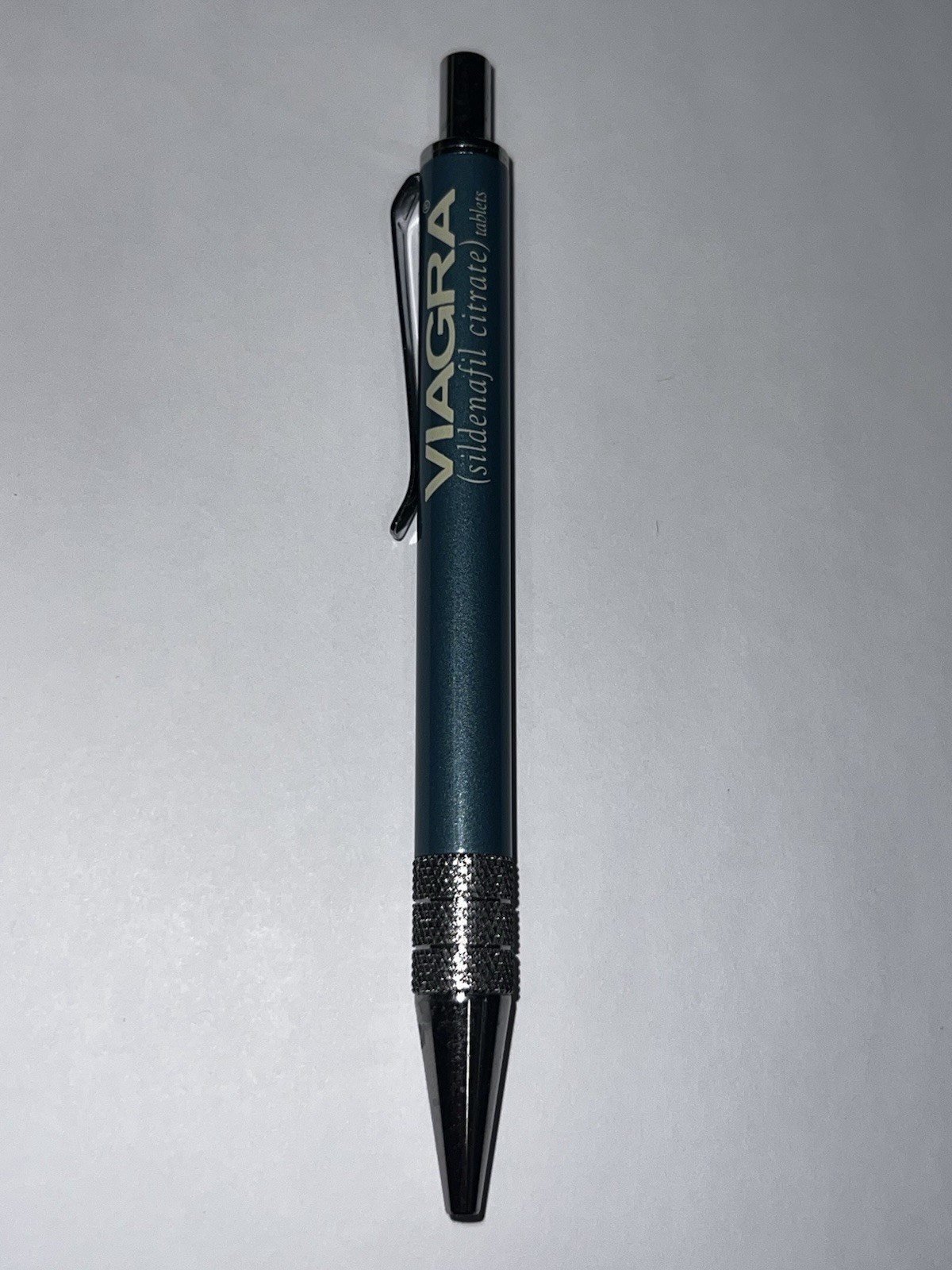 Drug Rep VIAGRA Collectible Heavy Metal Click Pen RARE Black Ink Works Vintage