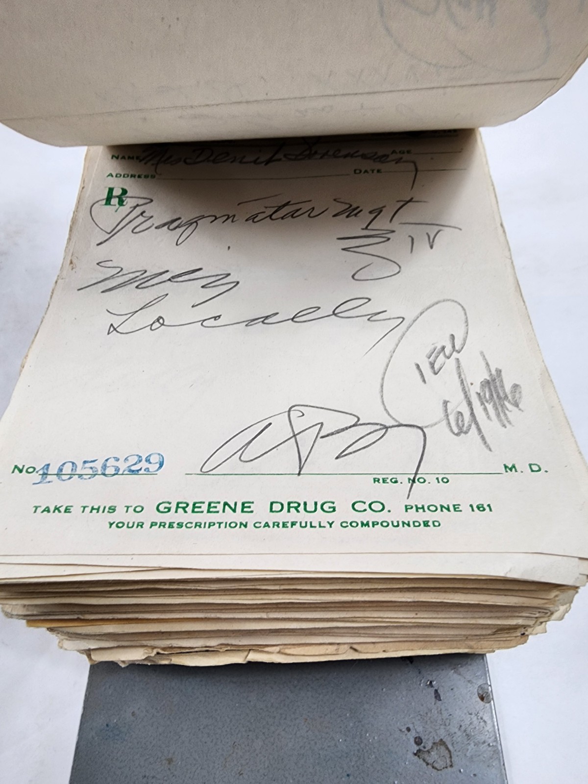 Prescription Atlas Rx Pad Paper Apothecary Druggist Pharmacy Medicine 1946