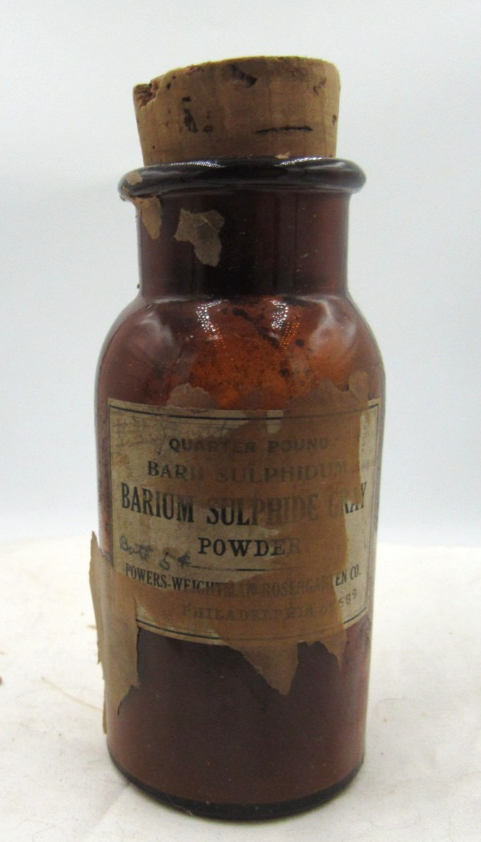 BW – 1890’s Powers Weightman Rosengarten Philada PA 3 7/8″ Amber Medicine bottle