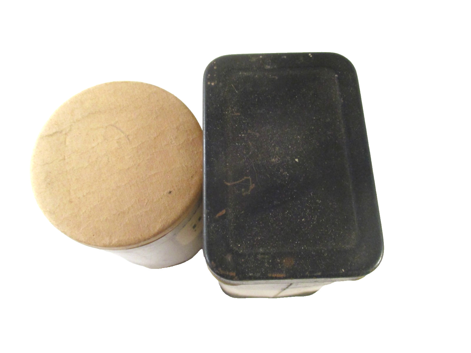 Vtg BORIC ACID PUREPAC TIN w/PARTIAL CONTENTS& REXALL SEALED CARDBOARD CONTAINER