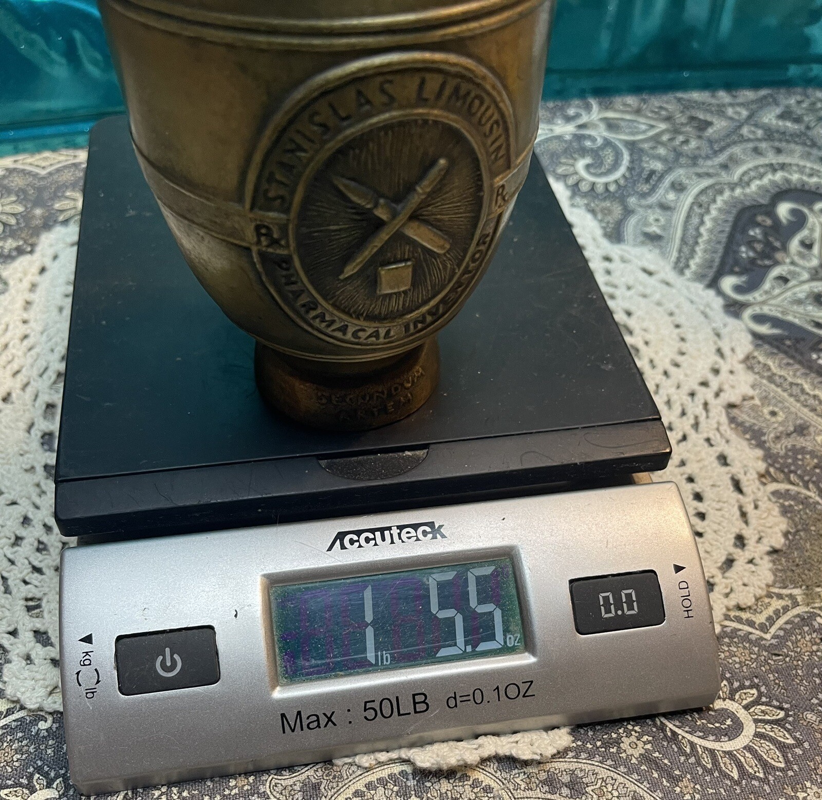Vintage Anniversary Mortar And Pestle- Aged