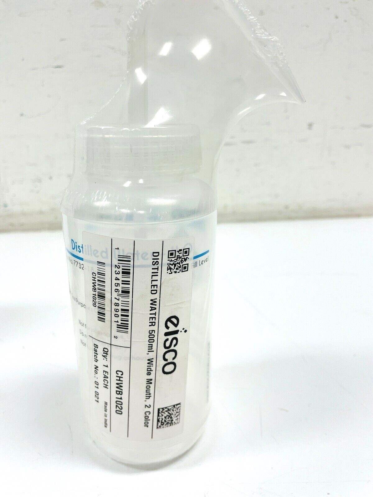 LOT OF 4 Eisco Wash Bottles Distilled Water, Methanol, Ethanol (2) WIDE MOUTH