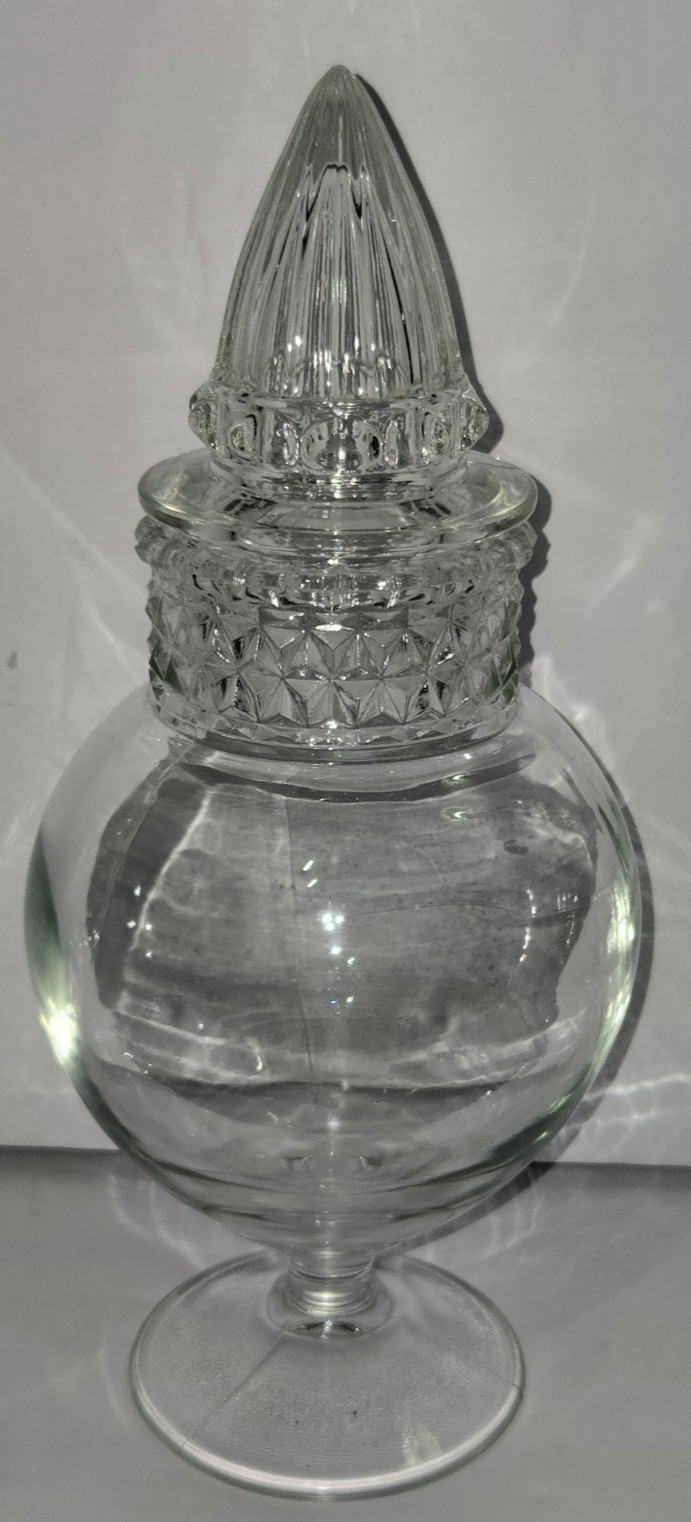 Vintage 1930s Tiffin Dakota Apothecary Drug Store Candy Glass Jar w/ Lid 11″