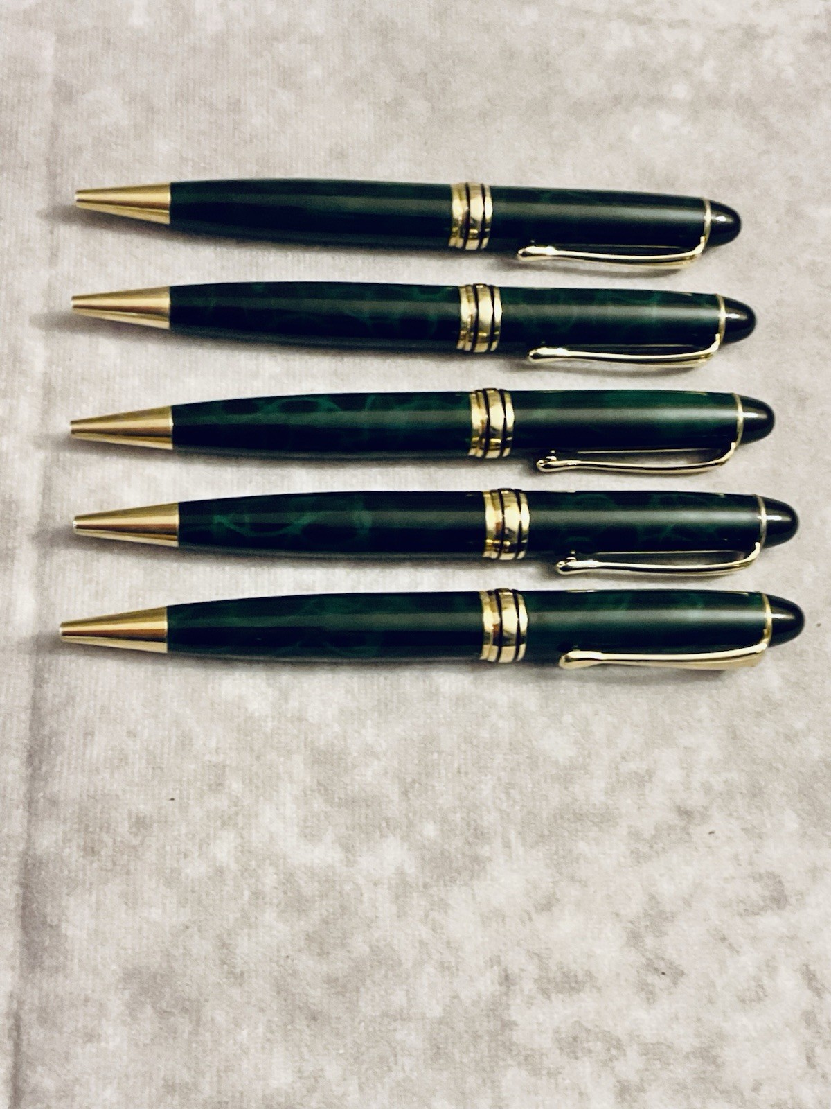 CELEBREX PHARMACEUTICAL REP PEN MARBLED DARK GREEN GOLD TONE LOT OF 5 TAIWAN