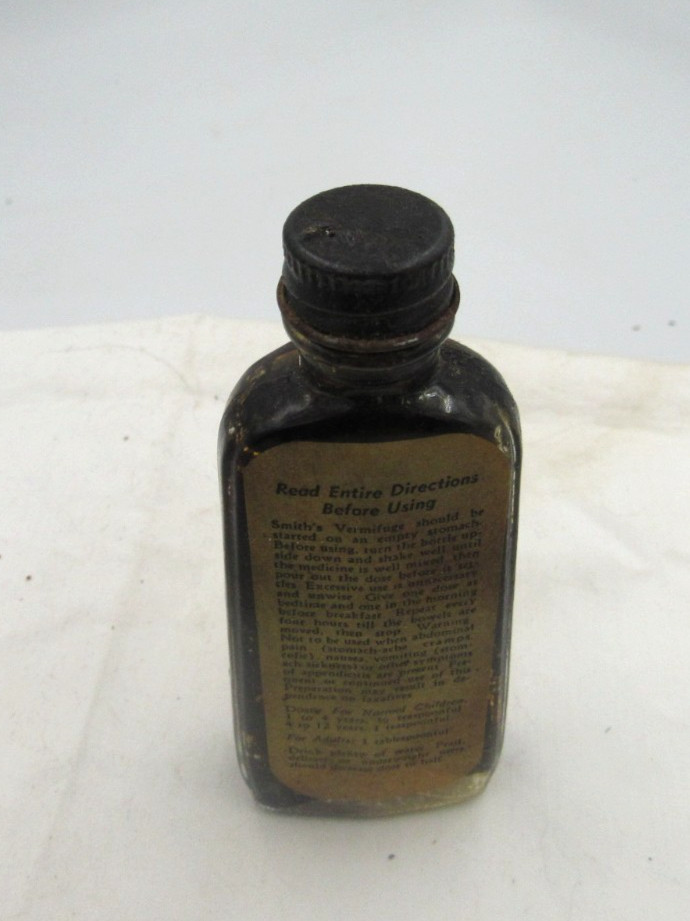1940’s Smith’s Vermifuge Galenol Co Atlanta Ga 4″ Clear Medicine bottle