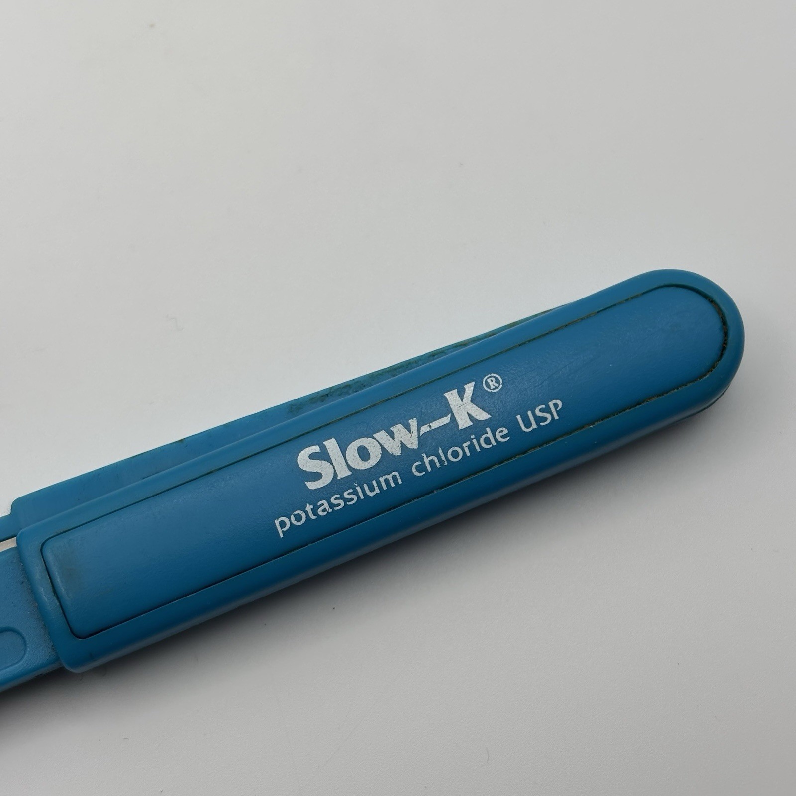 Vtg SLOW-K Travel Scissors Blue Drug Rep Potassium Chloride USP