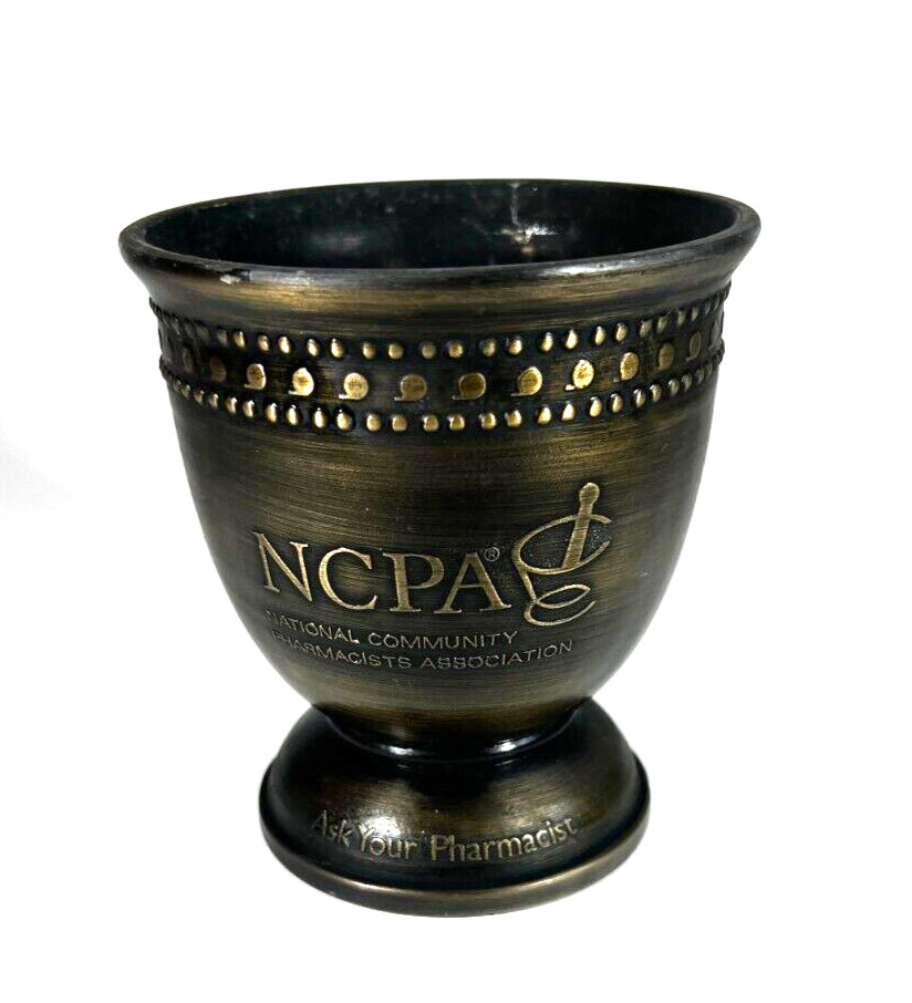 Mortar Vintage Bronze Brass Metal Pharmacopoeia no pestle 4″ Height
