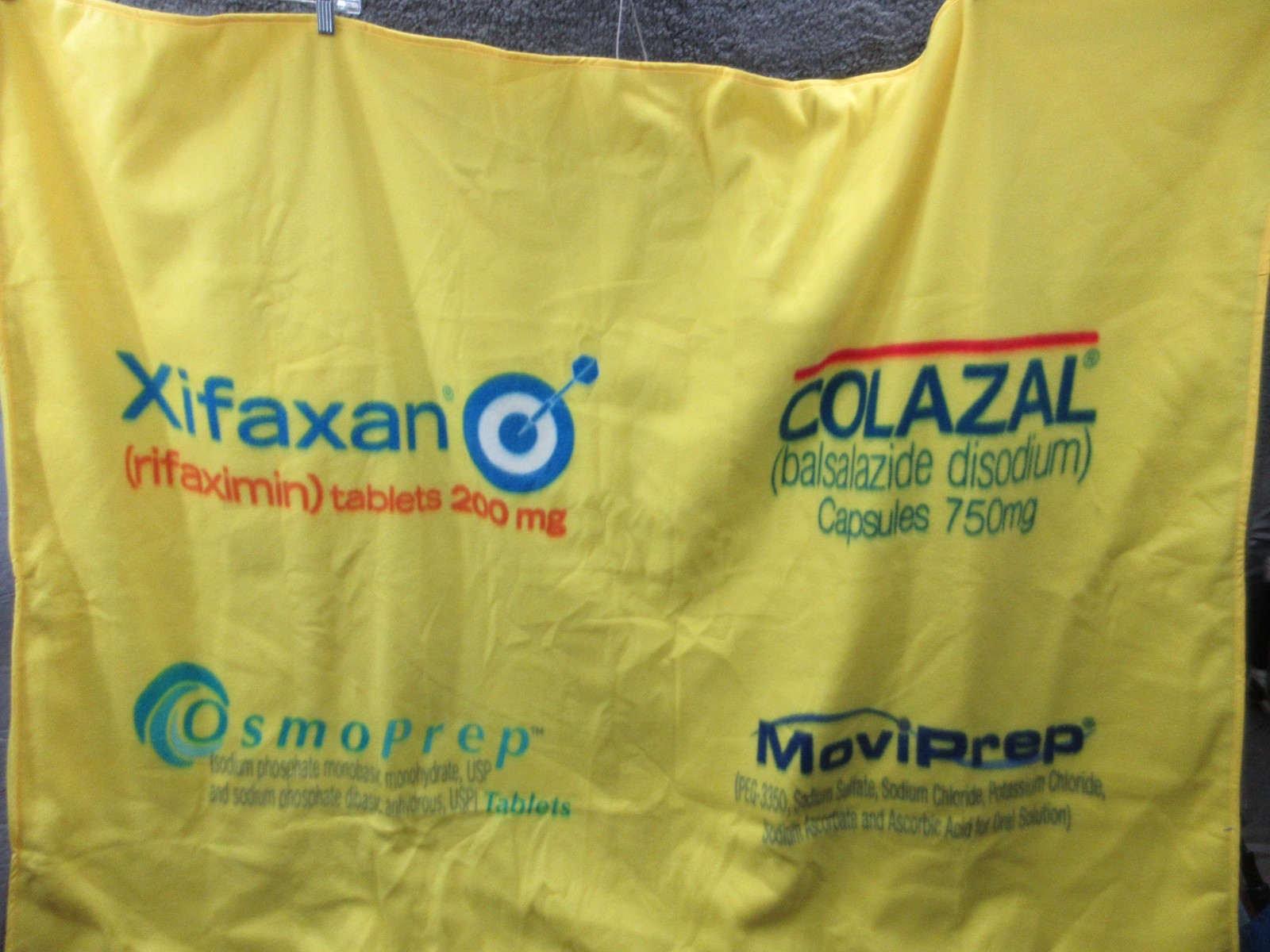 Pharmaceutical Drug Advertising Travel Blanket Salix COLAZAL XIFAXAN MOVIPREP