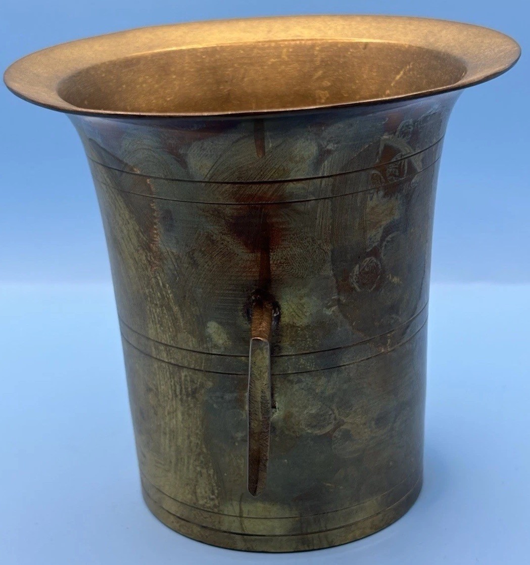 Vintage Solid Brass Mortar & Pestle Made in India 4.5” Apothecary Spice Grinder