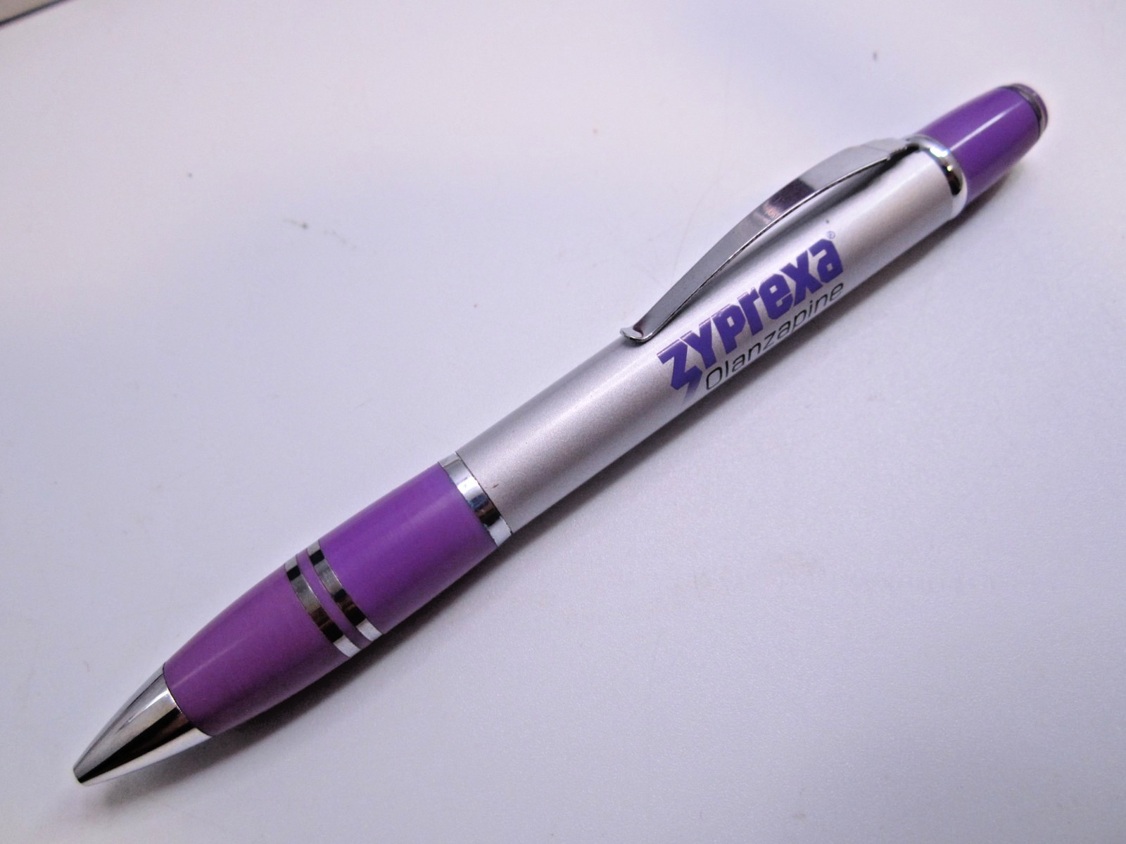 Drug Rep Zyprexa Heavy Metal Pharmaceutical Pen In Box Promo RARE New Writes