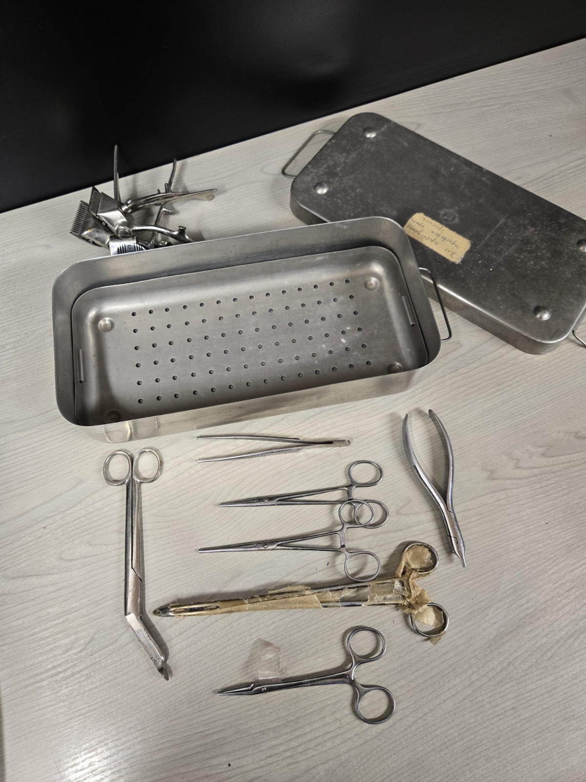 Vintage USSR Surgical Instruments Set w/ Sterilization Tray Soviet Medical Tool