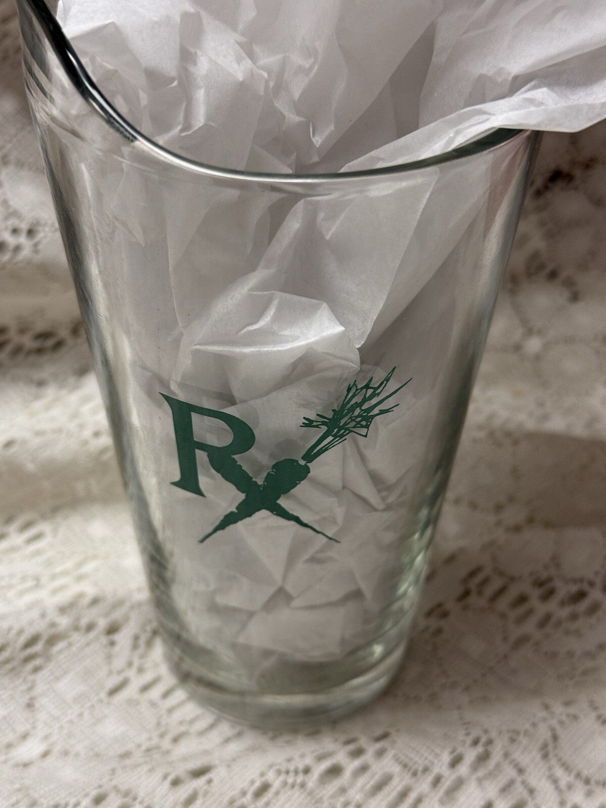 Vtg Beaker Glass Pharmacy Measurement Apothecary RX Science Lab