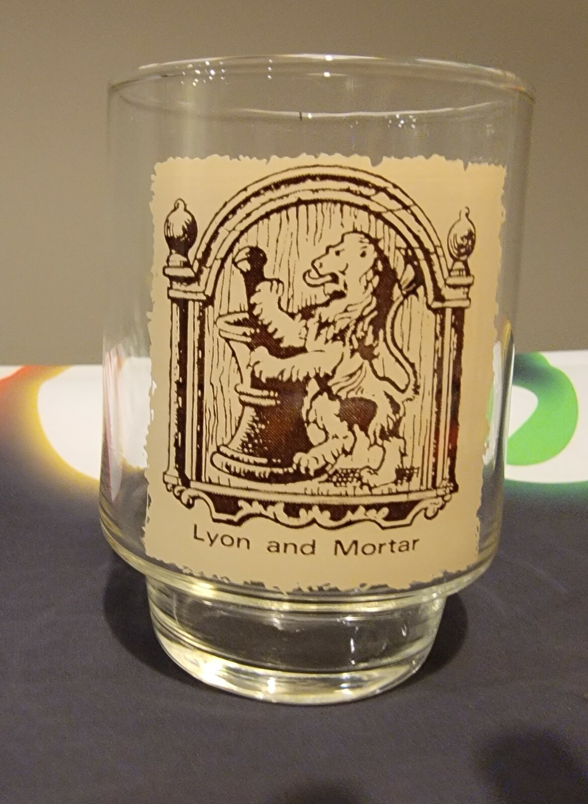 Set of 3 Rare 4″ Glass Tumbler early American Pharmacy sign art