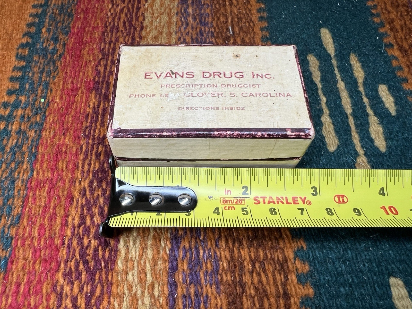 Vintage Clover South Carolina Evan’s Drug Inc. Pharmacy Pill Medicine Box