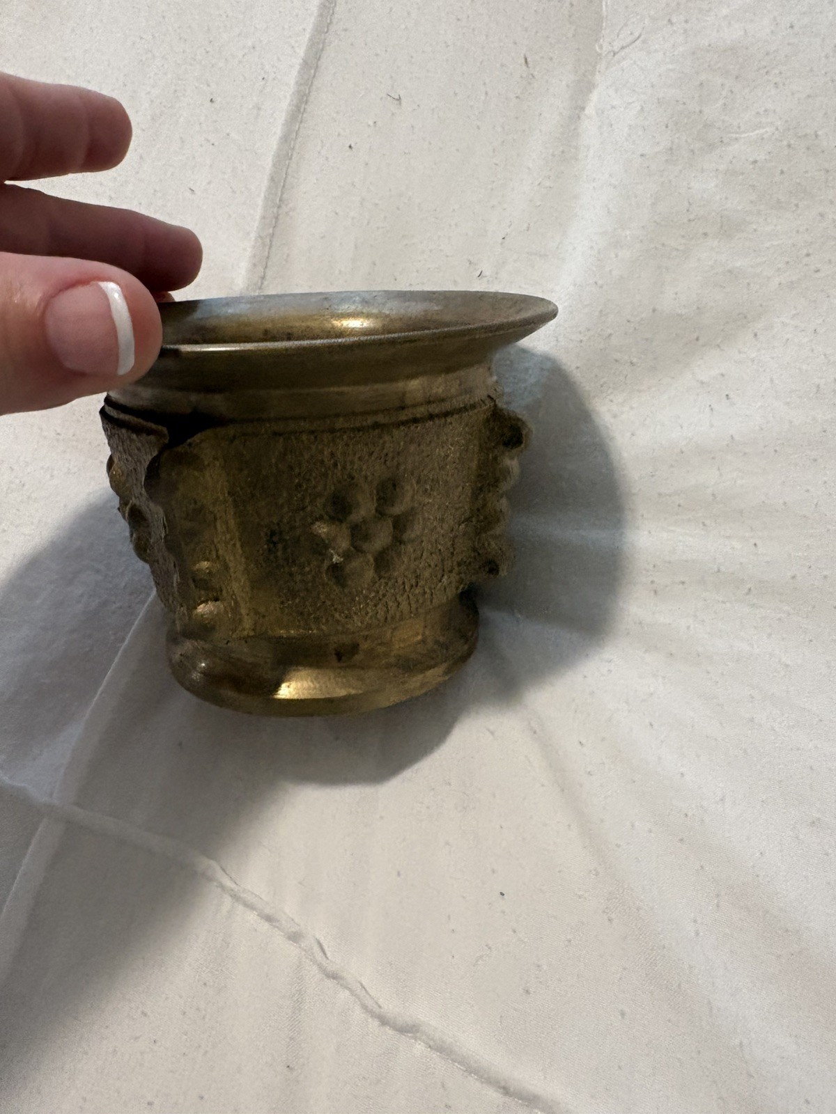 Vintage Cast Brass Small Pharmaceutical Mortar Bowl Apothecary Cup 2.4×4