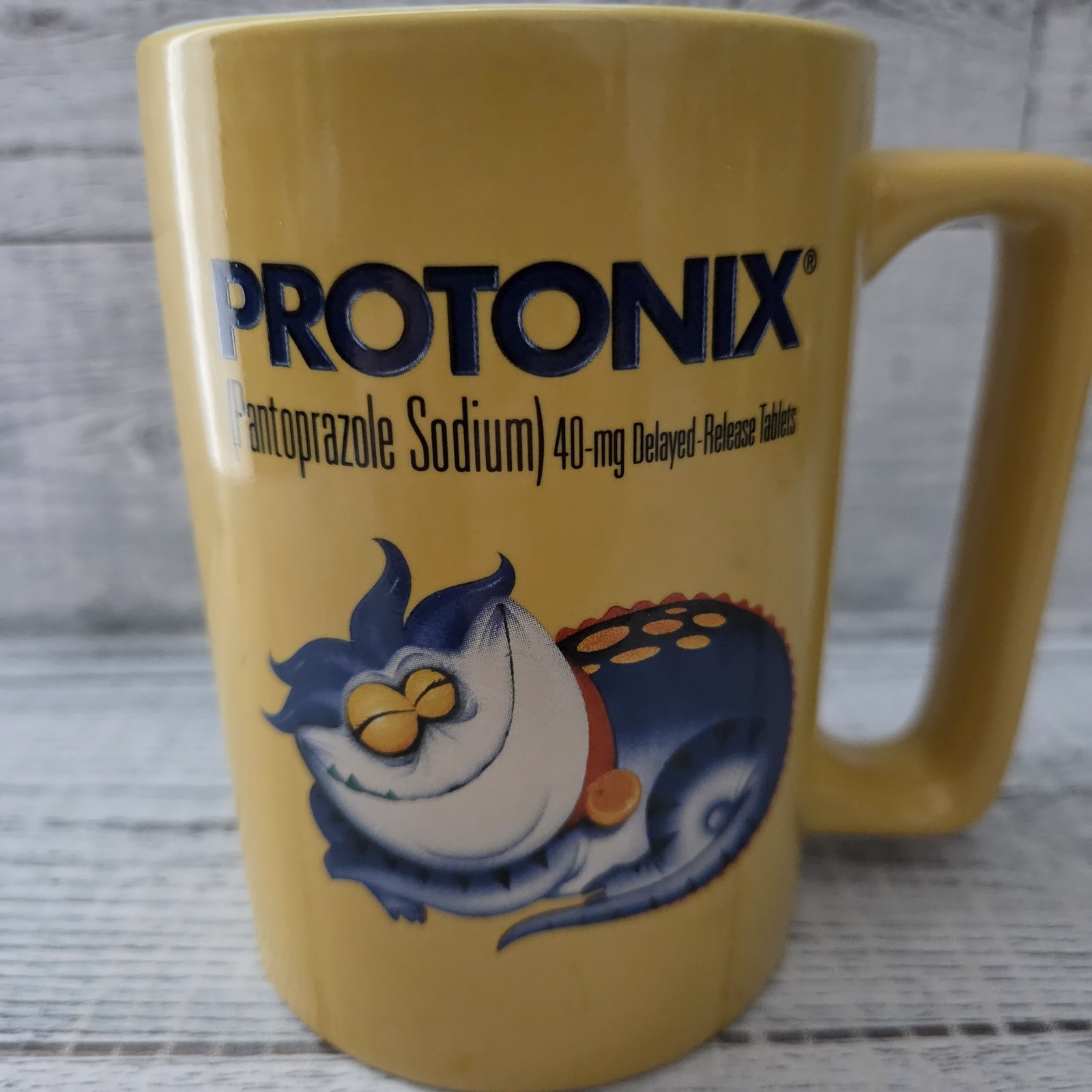 Vintage PROTONIX IV Heartburn Monster Oversized Mug Cup Drug Pharma Promo