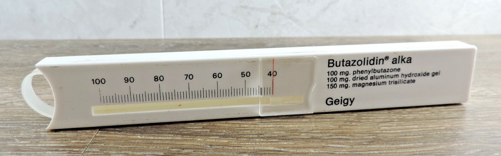 Geigy BUTAZOLIDIN Alka Vintage Medical Promo Item Measuring Device Germany 40 to
