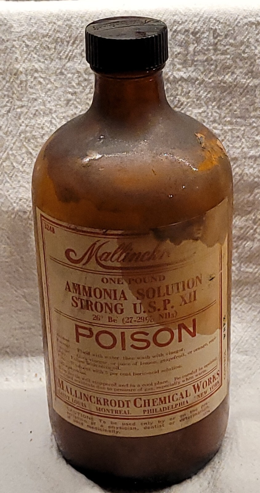 Large Mallinckrodt Poison Original Label And Lid Empty