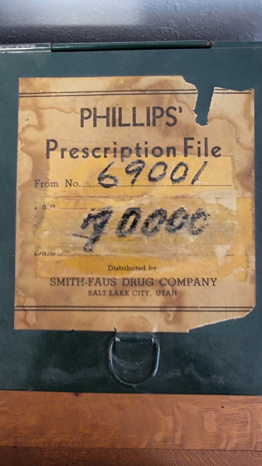 Vin.tage Phillips Metal File Pharmacy Prescription Box Industrial Rx SLC