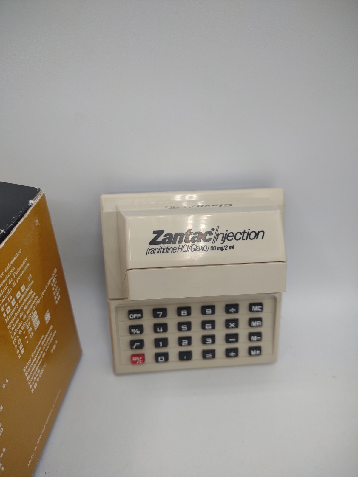 Drug Rep Zantac Ranitidine Glaxo Pharma Advertising Computer Calculator Vtg 80s