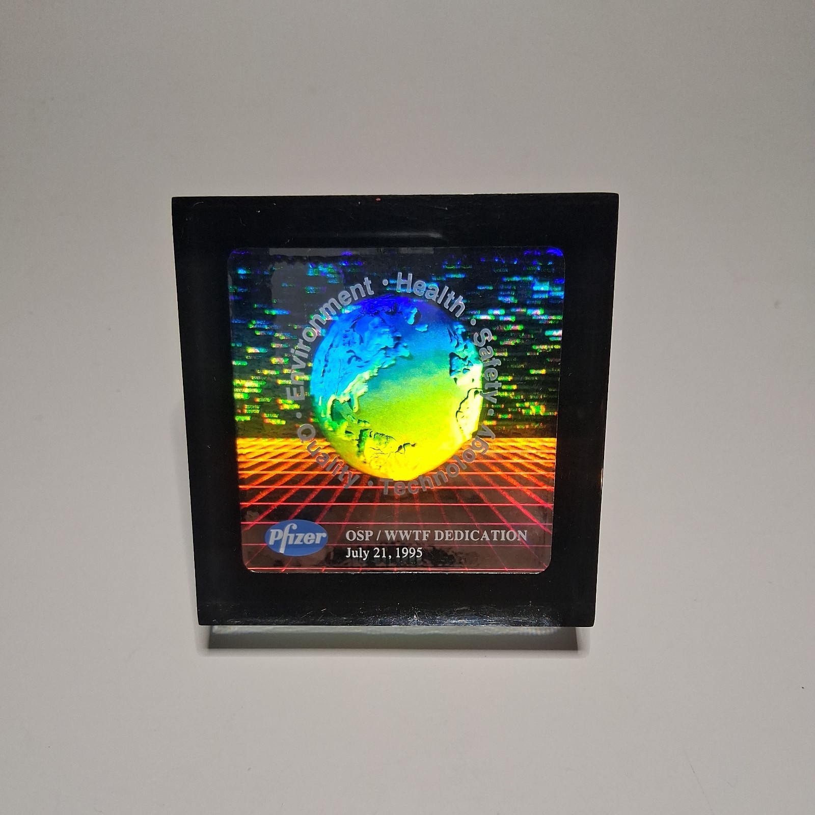 Commemorative Plaque Award For Pfizer Dedication of an OSP/WWTF July 1995.
