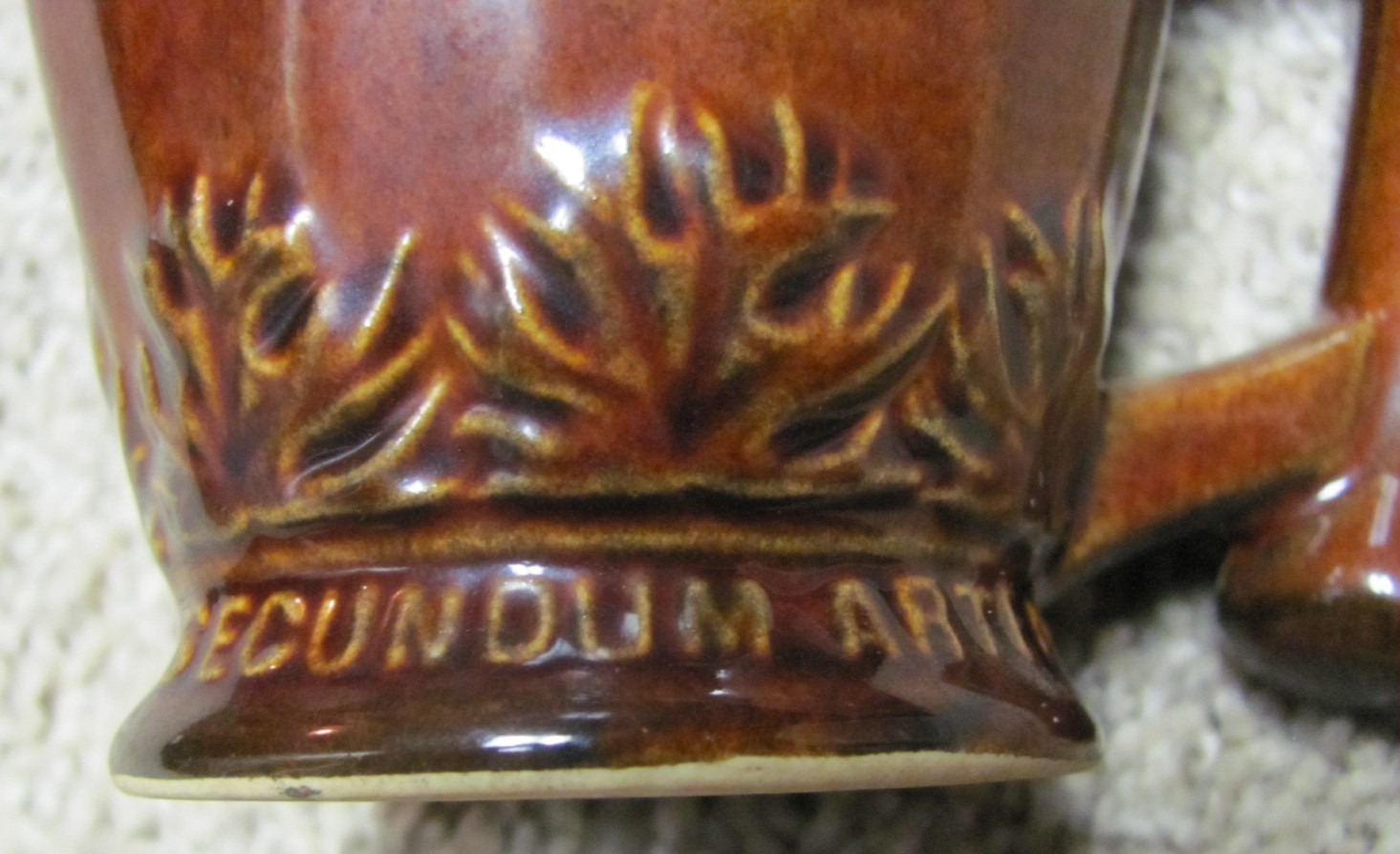 Beautiful Brown Glazed Schering Coricidin Pharmacy Mug Secuden Artem Galen 131-2