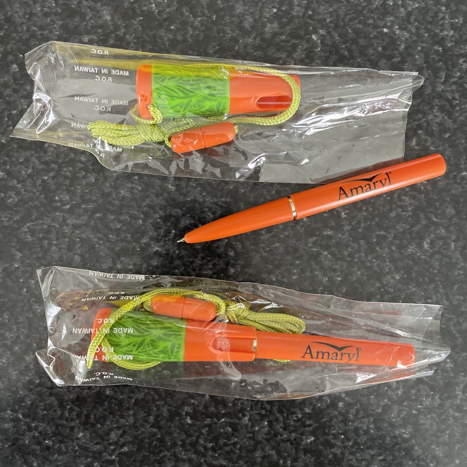 Amaryl (glimepiride) ink pens (x2) w/ lanyard Sanofi Aventis
