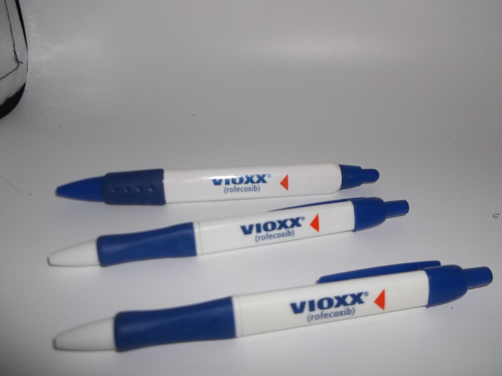 Lot of 3 Vioxx Pharmaceutical Promo Pens – Discontinued Drug Rep Marketing