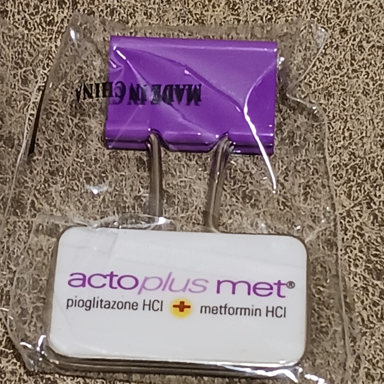 10 Drug Rep ACTOPLUS MET Pharmaceutical Small Binder Clips New! NOS