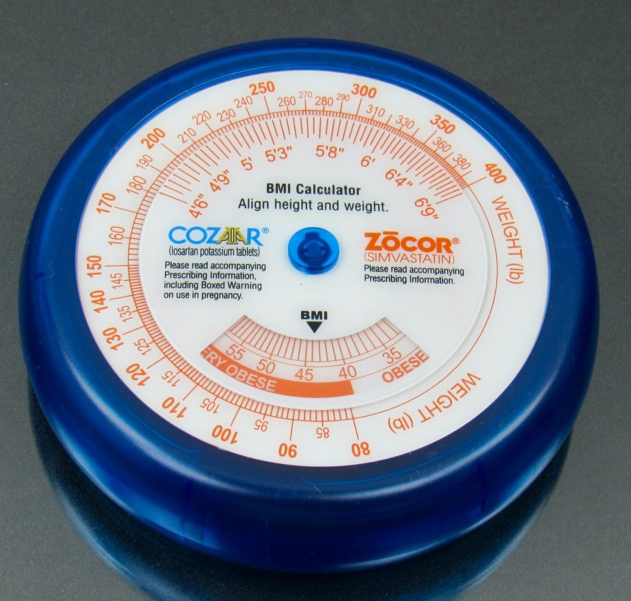 Cozaar Zocor Magnetic BMI Calculator Drug Rep Pharmaceutical Promo Advertising