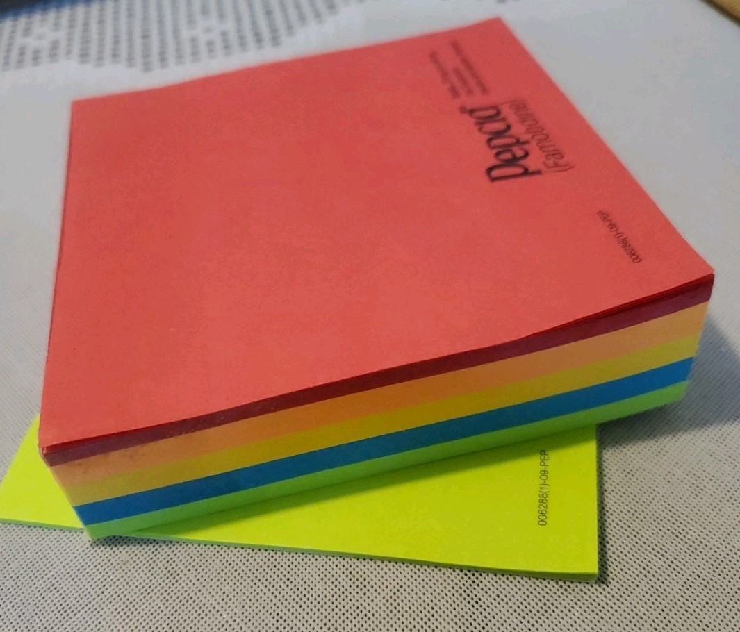 VTG Pepcid E-See Tac Note Pad Multi Color Rainbow Edge Drug Rep Swag Merck Cube