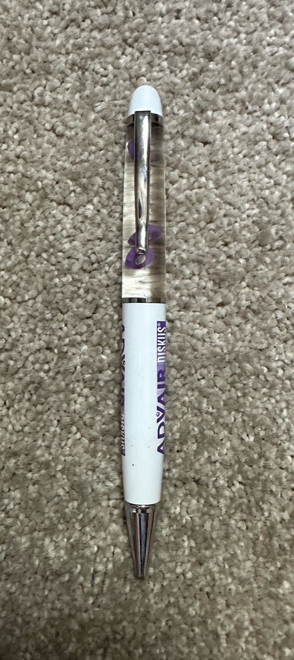 Vintage Advair Pen Drug Rep Advertising Metal Floaty Pen – Works